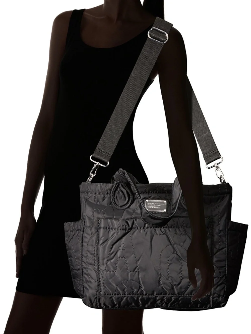 Marc by Marc Jacobs Pretty Eliza Baby Diaper Bag Black Quilted Nylon